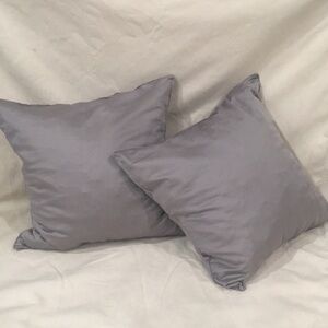 Pillows Gray Set of Two Accent Decor Throw 18x18 Organic Latex 100% Cotton Satin